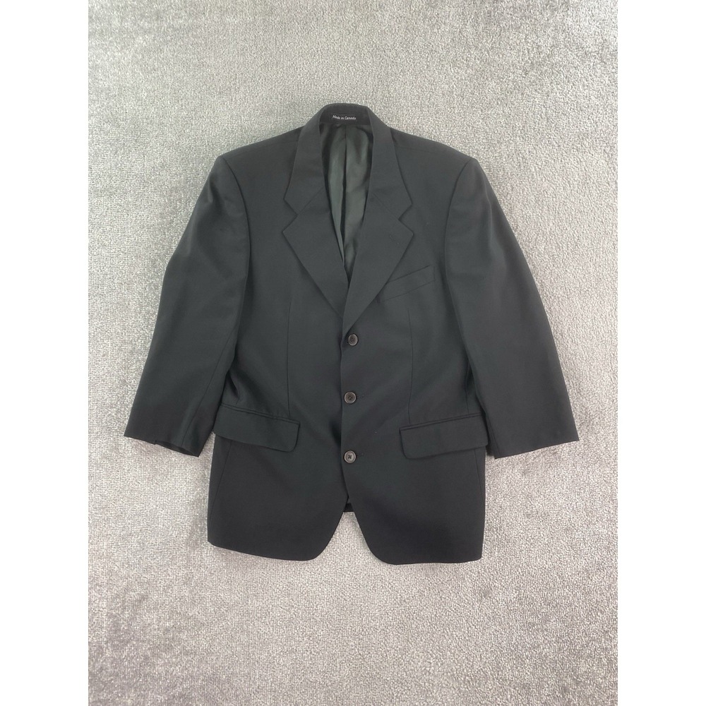 Vintage Yves Saint Laurent Suit Jacket 40 S Black Wool Solid Luxury Designer